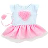 Sophia's Heart Dress with Attached Tulle Skirt and Headband Outfit for 15'' Dolls, White/Pink