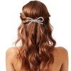 Mabor 2Pcs Bow Hair Clip Silver Rhinestone Hair Clip Bling Crystal Bowknot Clips for Women Teen Girls Glitter Hair Barrettes Hair Styling Accessories for Wedding Party Prom