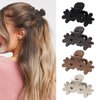 Amariver 4PCS Flower Hair Claw Clips for Women Matte Flower Hair Clips Non-slip Cute Claw Clips Flower Hair Clip for Thick Thin Hair Strong Hold Hair Claws Hair Accessories for Women Girls