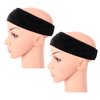 MapofBeauty 2 Pack Adjustable Velvet Wig Grip Wig Band No Slip Head Hair Bands Flexible Headband (Black)