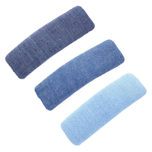 3 Pieces Denim-Cloth Snap Hair Clips Classic BB Hair Clips Hairpin Pure Color Hair Clips Rectangl...