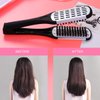 Hair Straightening Comb Styling Tools Boar Bristle Double Sided Brush Comb Clamp (Black White)
