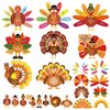 GreenPine 316 Pcs Thanksgiving Crafts for Kids, Make-A-Turkey Stickers Party Games/Favors/Supplies 24 Sets for Thanksgiving Party Decoration DIY Craft Activities, 8 Style with 120 Pcs Glue Point Dots