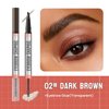 Wugbc Eyebrow Pen and Sealing Brow Gel 2-in-1, Microblading 4 Tip Pencil Dark Brown Clear Styling Gel 3D Natural Eye Brows Tint Contouring for Fuller Real-Looking Waterproof Magic Daily Shaping Makeup