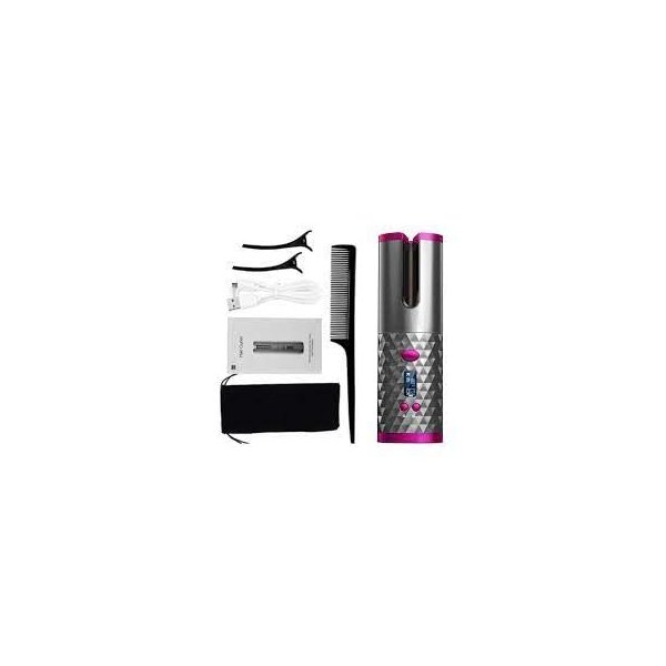 Automatic Curling Iron, Cordless Auto Hair Curler, Ceramic Rotating Hair Curler with 6 Temps & Timers, Portable Rechargeable Curling Wand, Auto Shut-Off, Fast Heating Iron for Styling Wadn