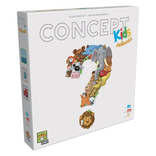Concept Kids Animals - Cooperative Animal Guessing Game for Children! Fun Family Board Game for Kids & Adults, Ages 4+, 2-12 Players, 20 Minute Playtime, Made by Repos Production
