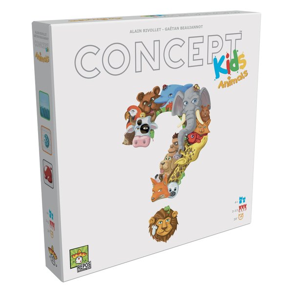 Concept Kids Animals - Cooperative Animal Guessing Game for Children! Fun Family Board Game for Kids & Adults, Ages 4+, 2-12 Players, 20 Minute Playtime, Made by Repos Production