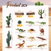 Sratte 26 Pcs Desert Reptiles Figurines Animals Toys Model Trees Kit Desert Diorama Supplies with Lizard Snake Toys Playset for Cake Toppers Kids Toddlers Birthday Party Decor