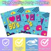 96Pcs 90's Party Paper Plates and Napkins for Retro 90s Theme Birthday Party Supplies 90's Mix CD Themed Paper Dessert Plates I Love The 90s Tableware Set for Men Women 24 Guests Party Decorations