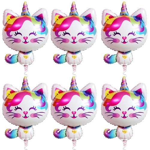 KatchOn, Caticorn Birthday Party Supplies - Big 36 Inch, Pack of 6 | Cat Balloons For Birthday Pa...