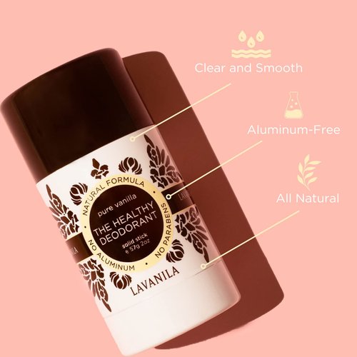 Lavanila Natural Aluminum Free Deodorant 2-Pack, Pure Vanilla - The Healthy Deodorant for Men and Women, Solid Stick (2 Ounce Each), Vegan