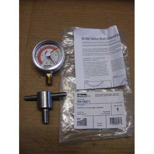 Racor RK19671 Bottom Mount Vacuum Gauge, 1 Pack