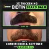 2X Thickening Biotin Beard Balm & Mustache Wax - Vegan Leave-In Conditioner, Natural Softener, Moisturizer with Castor Oil - All-Natural Care for Thicker Facial Hair Growth - USA Made