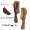 Sitronugras Wooden Comb Natural Handmade Comb, Fine Tooth Sandalwood Comb for Wavy hair,Thick hair, Thin hair, Straight hair, No Static No Snag Reduce Tangle Combs for Men Women Kids,Wooden Hair Comb with Handle (Auspicious carve patterns)