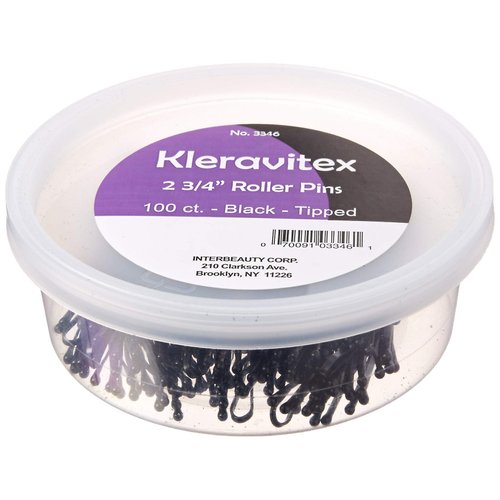 Kleravitex BLACK Jumbo 2.75&quot; Bobby Hair Pins - Black Tipped Flat Style Pins for Women - Perfect F...
