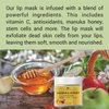 Lip Mask & Lip Balm - leave-on Overnight repair and nourish lip mask or lightweight non-sticky daytime lip care with Vitamin C, Antioxidants, Manuka honey, Stem cells, 1 oz.