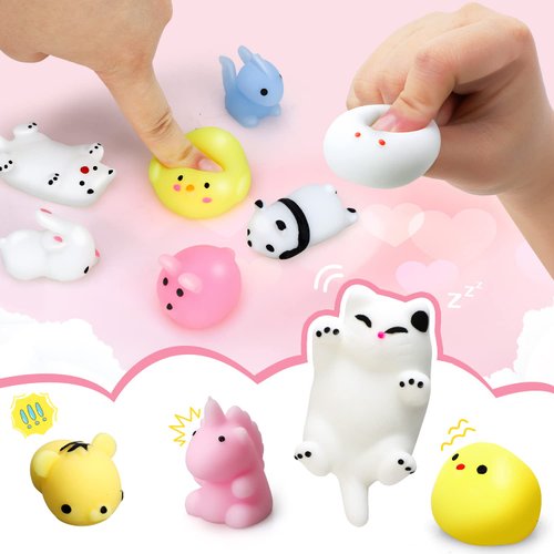 TOY Life 32 Pack Plastic Prefilled Easter Eggs with Mochi Squishy Toys Inside for Kids Boys Girls, Easter Basket Stuffers for Toddler Kids Easter Egg Fillers with Toys Small Easter Toy Bulk Classroom