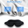Sleep Eye Mask for Men Women, Lash Extensions 3D Sleeping Mask, Travel Blackout Night Blindfold Eye Shade Cover with Adjustable Strap (Black-3D)