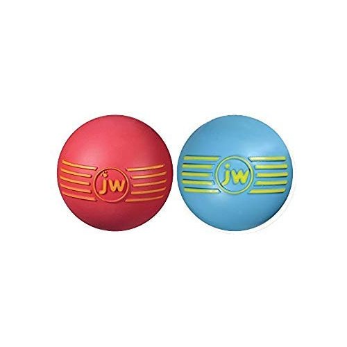 JW Isqueak Ball Rubber Dog Toy Size:Medium Pack of 2 Color:Color May Vary