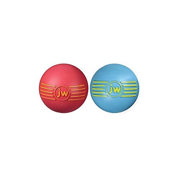 JW Isqueak Ball Rubber Dog Toy Size:Medium Pack of 2 Color:Color May Vary