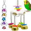 Fejapa Bird Swing Bells Toy with Bell Chewing Hanging Ring Toy Cage Bite for Pet Budgie Parakeet Cockatiel Conure Macaw African Grey Eclectus Cockatoo Finches Lovebird Quaker Parrot Finch Canary