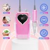 Electric Nail Drill Machine Professional Rechargeable 35000 RPM Nail Drill, Cordless Electric Nail File for Acrylic, Portable E-File with Battery,Polishing, Nail Removing for Salon at Home (Pink)