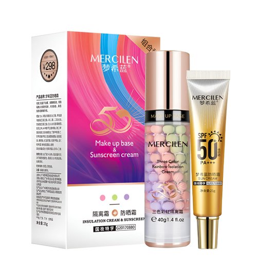 Face Primer before Makeup Set,3 Colors Makeup Primer & Sunscreen Set, Pore Invisible Cream, Even Skin Colour, Make Foundation Fit Better and Create Stunning Makeup