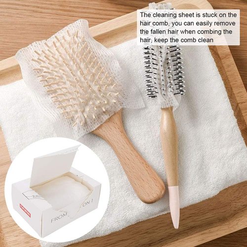 Hair Brush Cleaning Paper, 50pcs Comb Cleaning Net Protective Hair Brush Cleaning Net Comb Cleaning Net Portable Pet Hair Remover Tools Professional Cleaning Paper for Comb