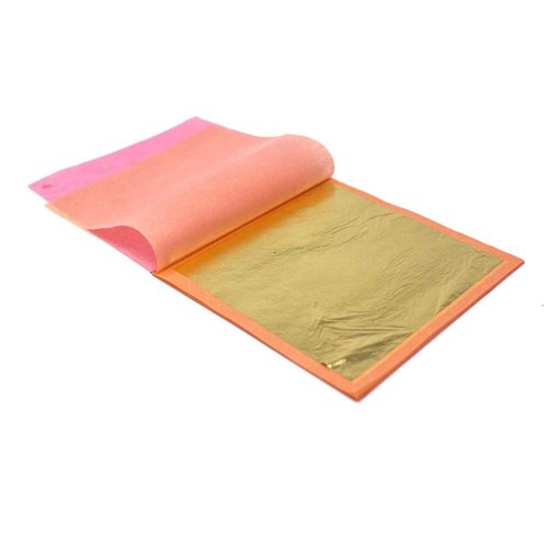 Slofoodgroup - 24 Karat Edible Gold Leaf Loose Sheets - 25 Sheets Gold Leaf Per Book - Gold Leaf Sheet Size 3.15in x 3.15in Loose Leaf Sheets - Edible Decoration, Crafting, Art and More