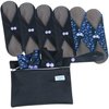 Leekalos Reusable Menstrual Pads - Bamboo Menstrual Cloth Pads | Light Incontinence Pads | Reusable Sanitary Pads - Pack of 6, 1 Cloth Mini Wet Bag (M, Black Flower)