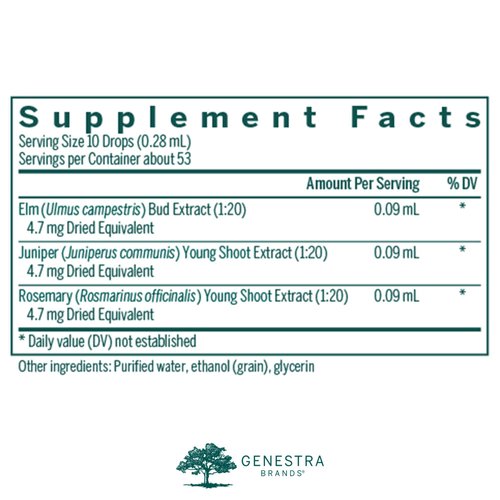 Genestra Brands Acn-gen | Elm, Juniper, and Rosemary Herbal Supplement | 0.5 fl. oz.