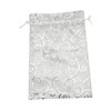 SUNGULF 50pcs Organza Pouch Bag Drawstring 6"x8" Strong Gift Candy Bag Jewelry Party Wedding Favor (Silver White)