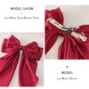 Oversized Hair Bows Clips for Women | Cute & Elegant Silk Ribbon Bow with Tassel Hair Clips for Women and Girls, Long Hair Women Must Haves (Black + Red | 2 Pack)