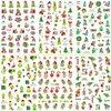 6 Sheets Christmas Nail Art Stickers, 3D Christmas Nail Decals, Funny Cartoon Design Holiday Self-Adhesive Christmas Nail Decoration Accessories for Women Girls Kids