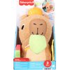 Fisher-Price Baby Sensory Toy Snuggly Snacky Capybara Plush with Newborn Teether & Rattle Activities for Infants Ages 3+ Months