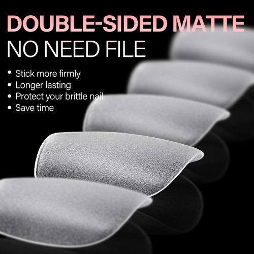 AILLSA Extra Short Coffin Nail Tips 450PCS Full Cover Soft Gel Clear Nail Tips Double-sided Matte Pre-Shaped Press on False Nail Tips for Nail Extension Fake Nails Manicure 15 Sizes