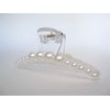 Generic Clear transparent white pearl hair claw clip for medium/fine hair