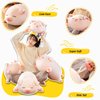 CHDGIOHA Pig Stuffed Animal Plush Pillow - 15.7'' Kawaii Soft Pig Hugging Pillow, Adorable Cuddle Plush Toy, for Kids, Girlfriend, or Adults, Perfect for Christmas and Birthdays (Squint, 15.7in)