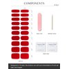 AutyaMee Semi Cured Gel Nail Strips (B Red)-20 PCS Berry Pink Gel Nail Stickers | UV Light Required | Gel Nail Wraps, Salon Quality & Easy to Use