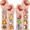 Zoo Temporary Tattoos (8 Sheets 97PCS) Jungles Party Decorations Supplies Favors Safari Animals Theme Birthday Cute Stickers Christmas Gifts for Boys Girls Class School Prizes Carnival