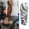 CUTELIILI Halloween Full arm temporary tattoo,12sheets (L19“xW7”) Sleeve Tattoos temporary, Demon Fake Tattoos That Look Real, Tiger Dragon Koi Evil Eyes