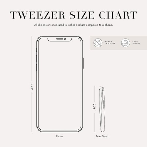 Tweezerman Stainless Steel Mini Slant Tweezer, Flamingo Pink, 2.76 x 0.39 inches