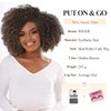 WIGER 6 inches Short Kinky Curly Wigs Ombre Brown Side Part Twist Out Wigs Afro Curly Wigs for Black Women Synthetic Wigs for Women Daily Use(1B/30)