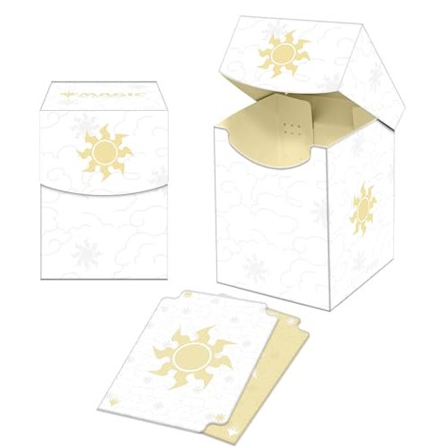 Ultra Pro - Mana 8 100+ Deck Box - Plains for Magic: The Gathering, Stores & Holds 100 Standard Sized Cards, Durable Protective Collector's Game Deck Card Holder Box