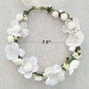 Flower Crown Headband Wreath Garland Hair Bands Floral Wedding Bridal Hair Hoop Women Leaf Ribbon Party Decoration Headdress Headwear Christmas Handmade Headpiece Hair Accessories 2 Pack White