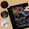 BAOXUE Scratch Art for Kids, Rainbow Scratch Paper Art Set, Scratch Coloring Book,Arts and Crafts for Kids Ages 4-8 Girls Boys,Christmas Crafts,Stocking Stuffers for Kids