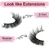 SONAFEEL Eyelashes Russian Volume Strip Lashes D Curl Mink Lashes Fluffy 20mm 10Pairs Curly Eyelashes Pack Dramatic Thick Lashes Look Like Extensions