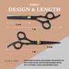 ONTAKI Hair Cutting Scissors Thinning Shears Kit - 7” Overall Length Professional Hair Scissors Set - Japanese Steel Hair Shears with 1 Comb & Pouch - Razor Edge Barber Scissors for Men & Women Black
