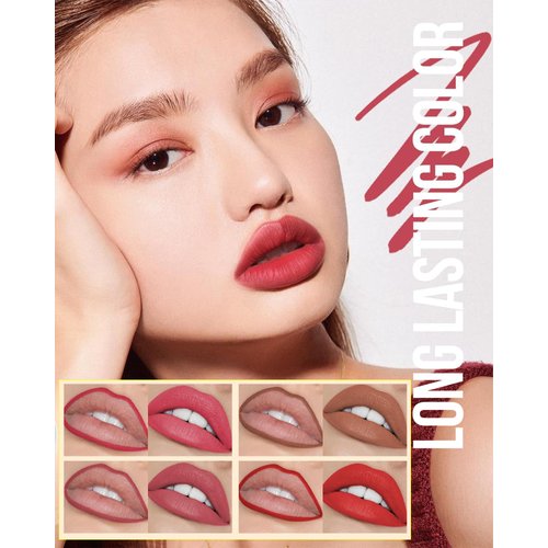 Lip Stain Marker Pen Set-4 Pcs Hydrating Lip Stain Liquid Lip Liner Pencil Kit,Longlasting Waterproof Smudgeproof Matte Color Look Finish,Precise Chisel Tip Smooth,Christmas Makeup Gift for Women Girl