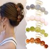 CUBACO Pearl Claw Clips Set, Strong Hold Jaw Clips for Thick Hair, Pearl Hair Accessories - Non-Slip Medium Barrettes for Women
